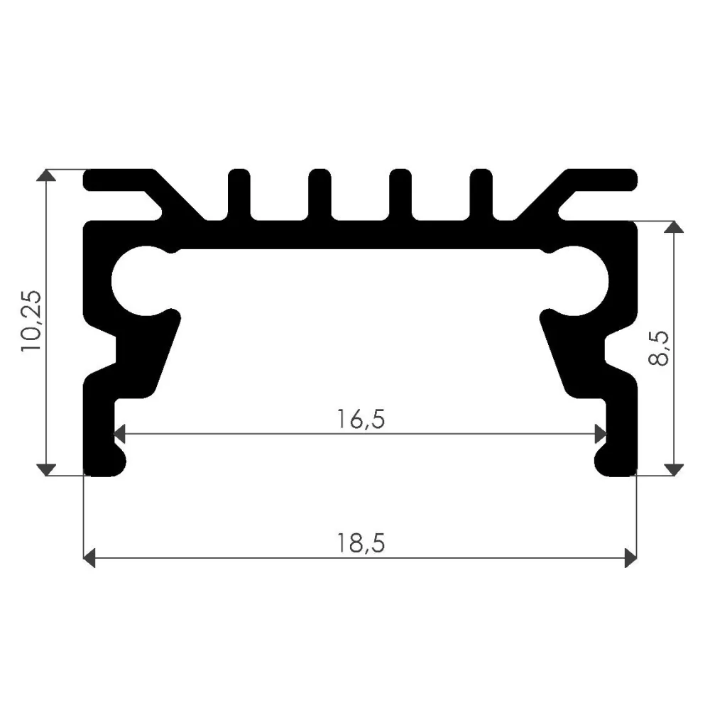 Sale LED-asennuslista Large läpikuultava kansi 2000x18,5x10 mm alumiini Led-Listat|Led-Valot