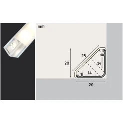 New LED-Asennuslista Function Delta 1m valkoinen Led-Listat
