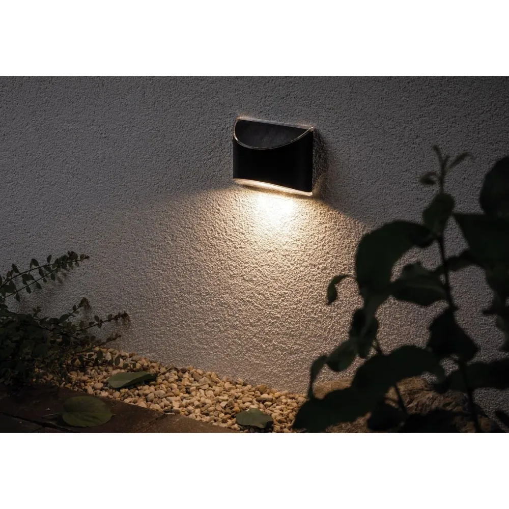 LED-Aurinkokennoseinävalaisin Solar tummanharmaa Aurinkokennovalaisimet