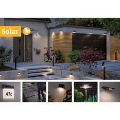 LED-Aurinkokennoseinävalaisin Solar tummanharmaa Aurinkokennovalaisimet