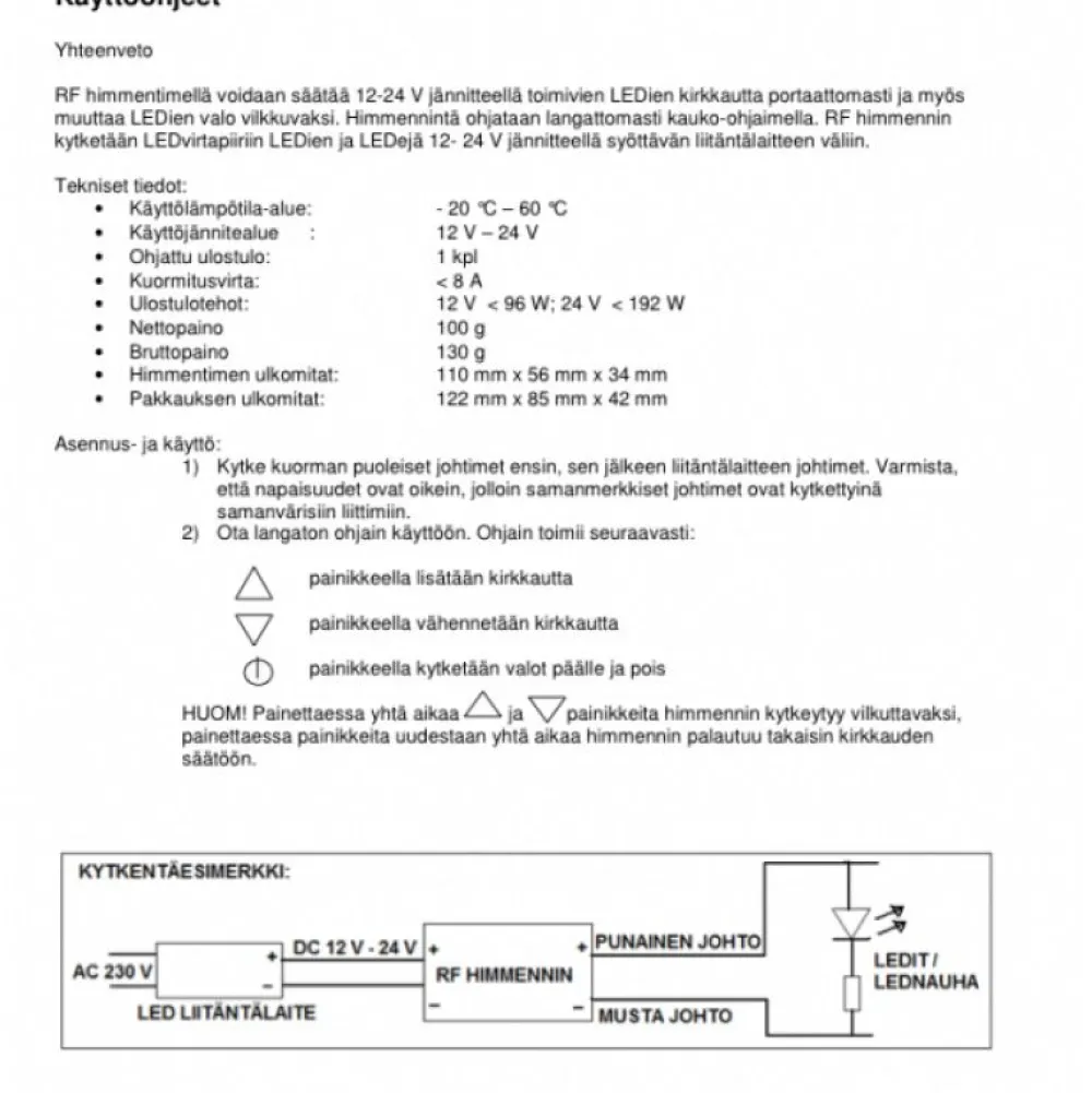 Online LED himmennin langaton RF kaukosäädin 12/24V Led-Muuntajat Ja Led-Tarvikkeet|Led-Valot