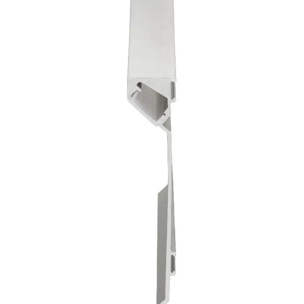 New LED-jalkalistan päätypala F-320A, alumiini, mattahopea Alumiinilistat