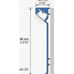 Online LED-jalkalistan ulkokulmapala E-320A, alumiini, 80mm, mattahopea Alumiinilistat