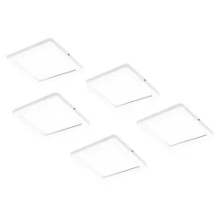 LED-kalustevalaisin Flat 12 LUX 5 kpl + virtalähde valkoinen/musta Keittiövalaisimet