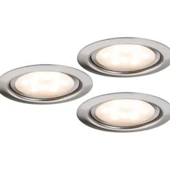 LED-kalustevalaisinsetti Micro Line 3x4,5W Ø 65 mm 3 kpl harjattu teräs Keittiövalaisimet