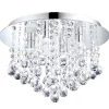 LED-kattovalaisin Almonte 8x3W Ø500x300 mm G9 IP44 himmennettävä kromi/kirkas*Eglo New