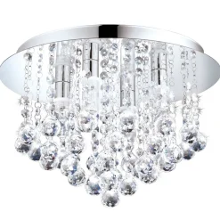LED-kattovalaisin Almonte 8x3W Ø500x300 mm G9 IP44 himmennettävä kromi/kirkas*Eglo New