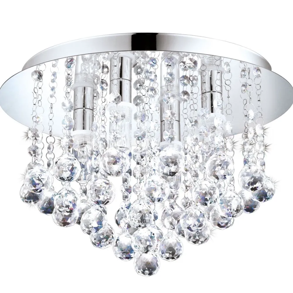 LED-kattovalaisin Almonte 8x3W Ø500x300 mm G9 IP44 himmennettävä kromi/kirkas*Eglo New