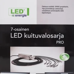 LED-kuituvalosarja 12W, 3000K, 7-osainen Saunan Kuituvalot