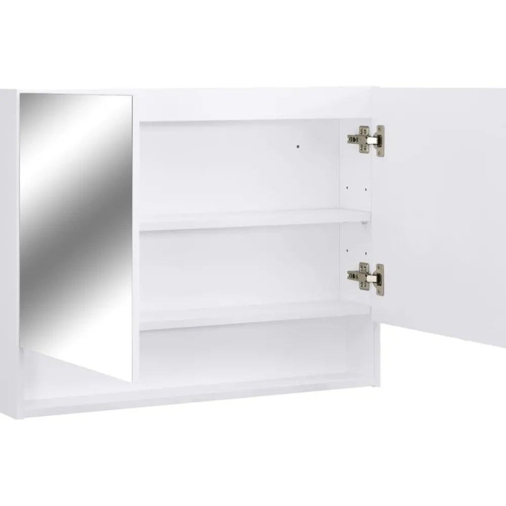 Clearance Led kylpyhuoneen peilikaappi valkoinen 80x15x60 cm mdf Peilikaapit
