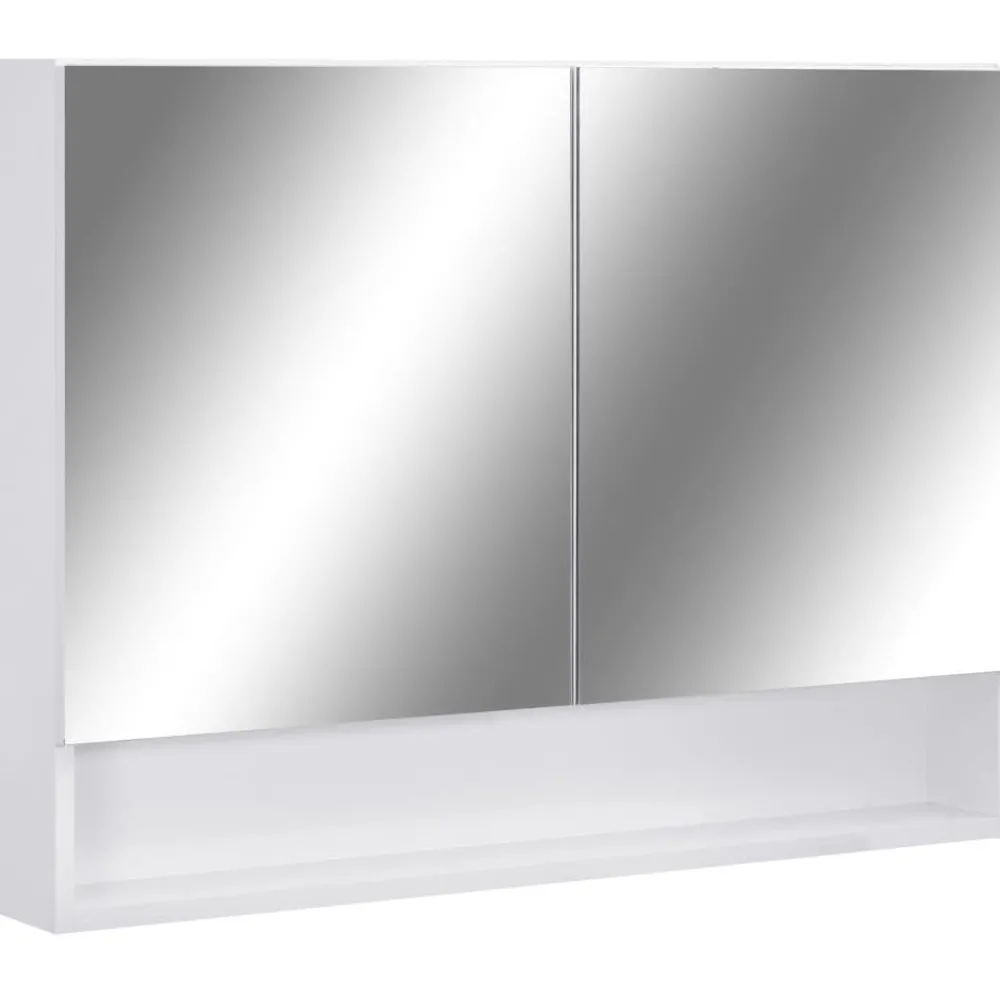 Clearance Led kylpyhuoneen peilikaappi valkoinen 80x15x60 cm mdf Peilikaapit