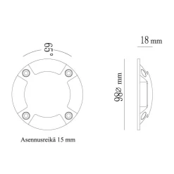Discount LED-laiturivalaisin Marina IV, 1.5W, 24V, IP67, rst, eri vaihtoehtoja Terassivalot|Terassivalot Ja Maavalot