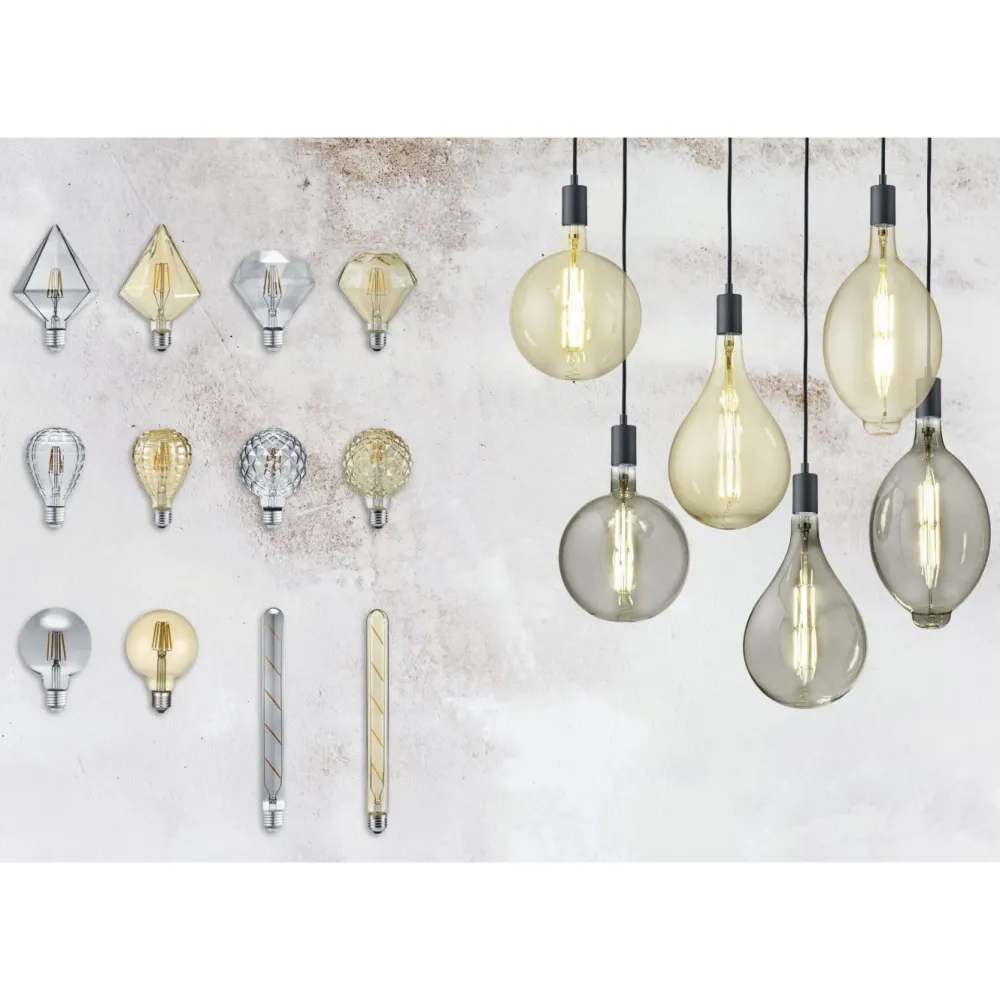 Discount LED-lamppu E27 filament globe 6W 600lm 2700K ruskea Lamput Ja Polttimot