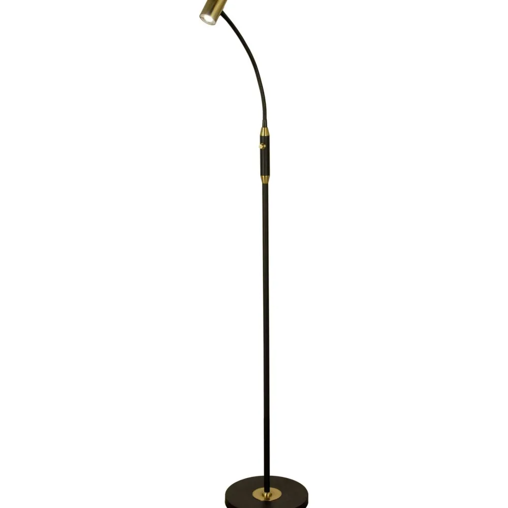 Sale LED-lattiavalaisin Gusto himmennettävä musta/mattamessinki Lattiavalaisimet