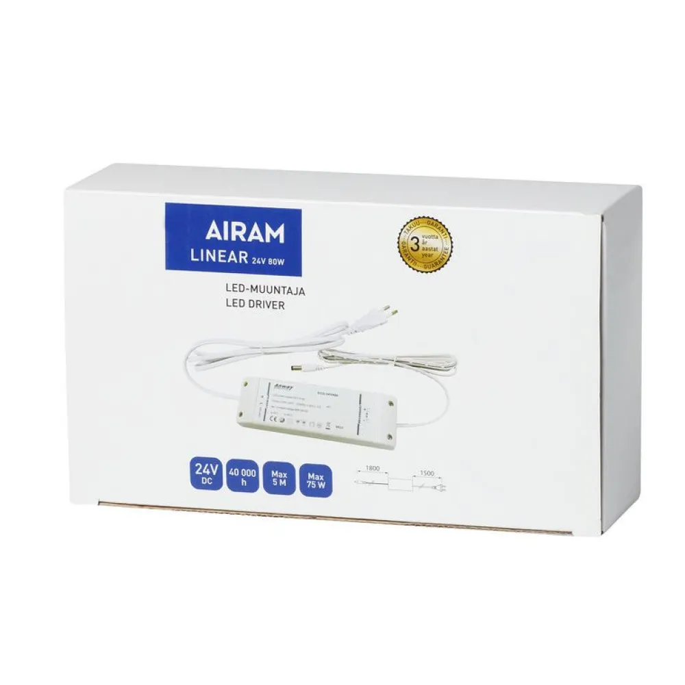 LED-liitäntälaite LED Driver 80 W 24 V Linear LED -valaisimille*Airam