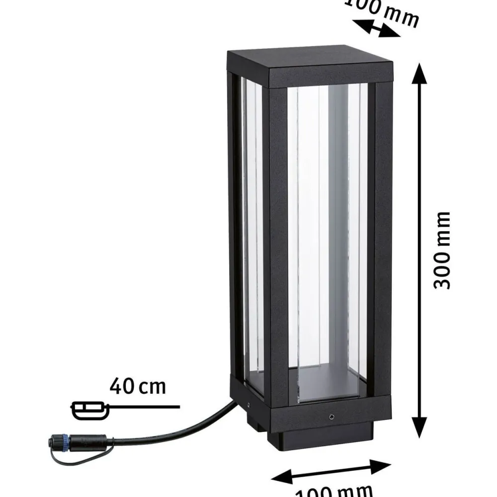 LED-lyhty Plug & Shine Classic, 30cm, Smart Home Zigbee 3.0, IP44, RGBW, antrasiitti*Paulmann Hot