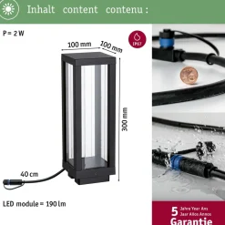 LED-lyhty Plug & Shine Classic, 30cm, Smart Home Zigbee 3.0, IP44, RGBW, antrasiitti*Paulmann Hot