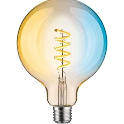 LED-älylamppu Smart Home Zigbee 3.0 Globe, G125, E27, 600lm, 7,5W, filamentti, säädettävä värilämpötila, himmennettävä, kulta*Paulmann New