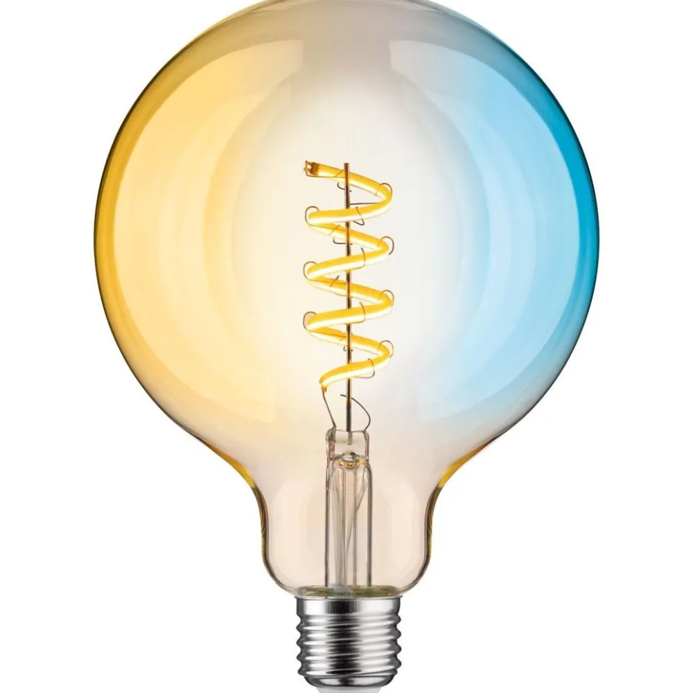 LED-älylamppu Smart Home Zigbee 3.0 Globe, G125, E27, 600lm, 7,5W, filamentti, säädettävä värilämpötila, himmennettävä, kulta*Paulmann New