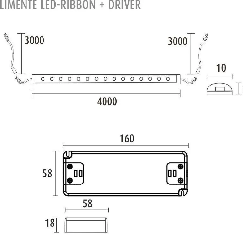 LED-nauha 4 m IP20/IP44 24V 4000K + virtalähde*Limente