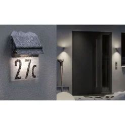 Best LED-numerovalaisin aurinkokennolla Neda, IP44, 3000K, musta Aurinkokennovalaisimet