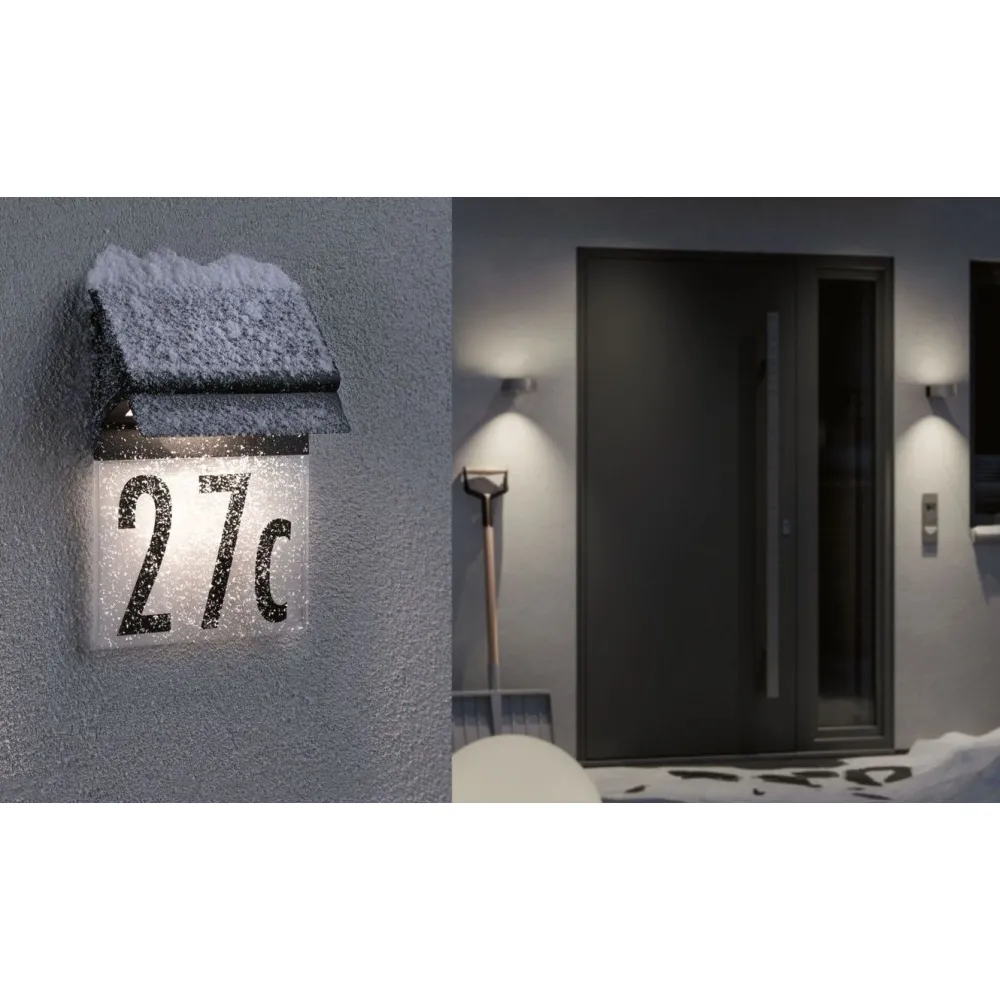 Best LED-numerovalaisin aurinkokennolla Neda, IP44, 3000K, musta Aurinkokennovalaisimet