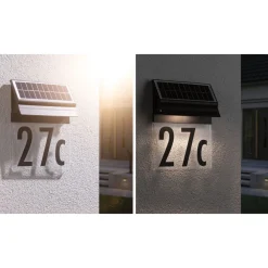 Best LED-numerovalaisin aurinkokennolla Neda, IP44, 3000K, musta Aurinkokennovalaisimet