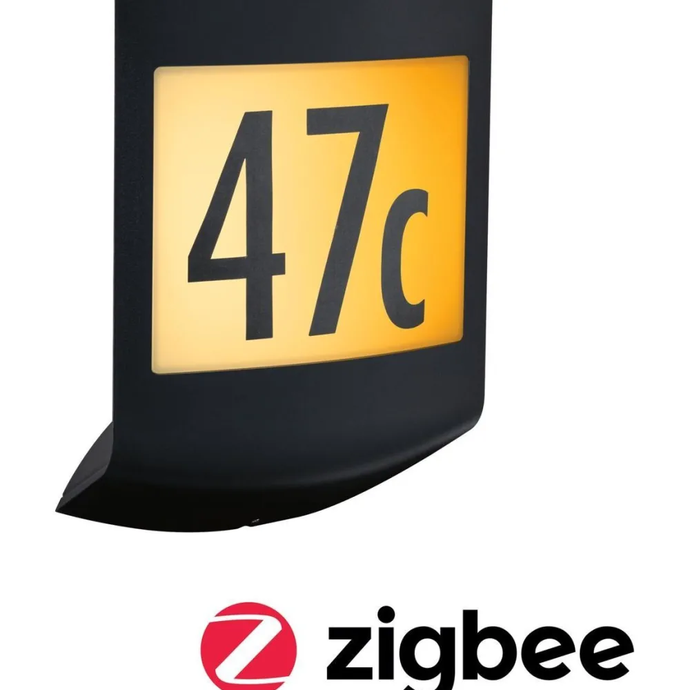 LED-numerovalaisin liike- ja hämärätunnistimella Padea, Smart Home Zigbee 3.0, IP44, antrasiitti*Paulmann Clearance