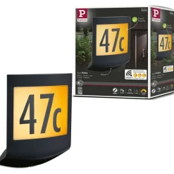 LED-numerovalaisin liike- ja hämärätunnistimella Padea, Smart Home Zigbee 3.0, IP44, antrasiitti*Paulmann Clearance