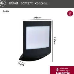LED-numerovalaisin liike- ja hämärätunnistimella Padea, Smart Home Zigbee 3.0, IP44, antrasiitti*Paulmann Clearance