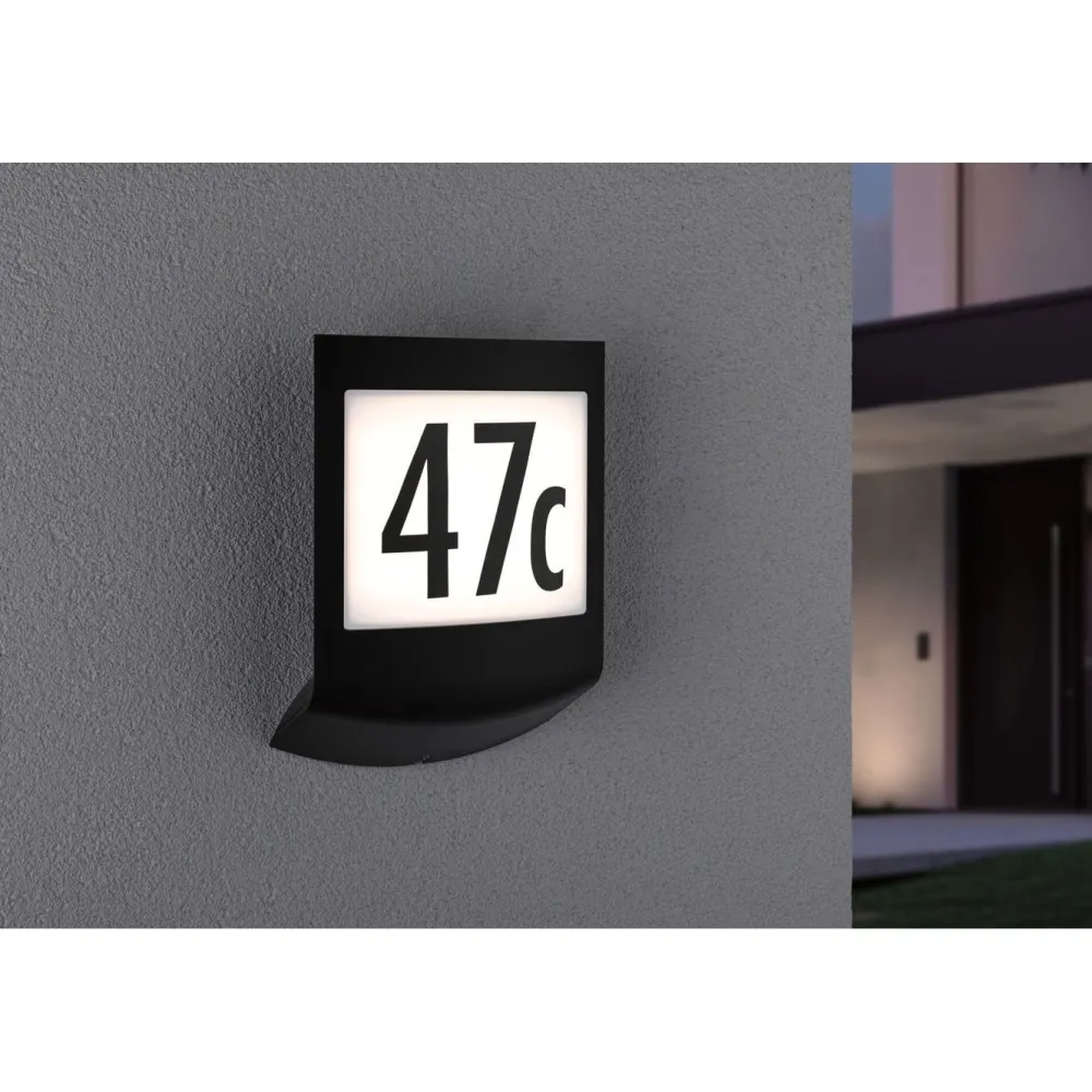 LED-numerovalaisin liike- ja hämärätunnistimella Padea, Smart Home Zigbee 3.0, IP44, antrasiitti*Paulmann Clearance
