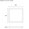Clearance LED-paneeli DSC 216x216mm IP20 18W valkoinen/musta Plafondit|Led-Paneelit