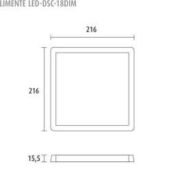 Clearance LED-paneeli DSC 216x216mm IP20 18W valkoinen/musta Plafondit|Led-Paneelit