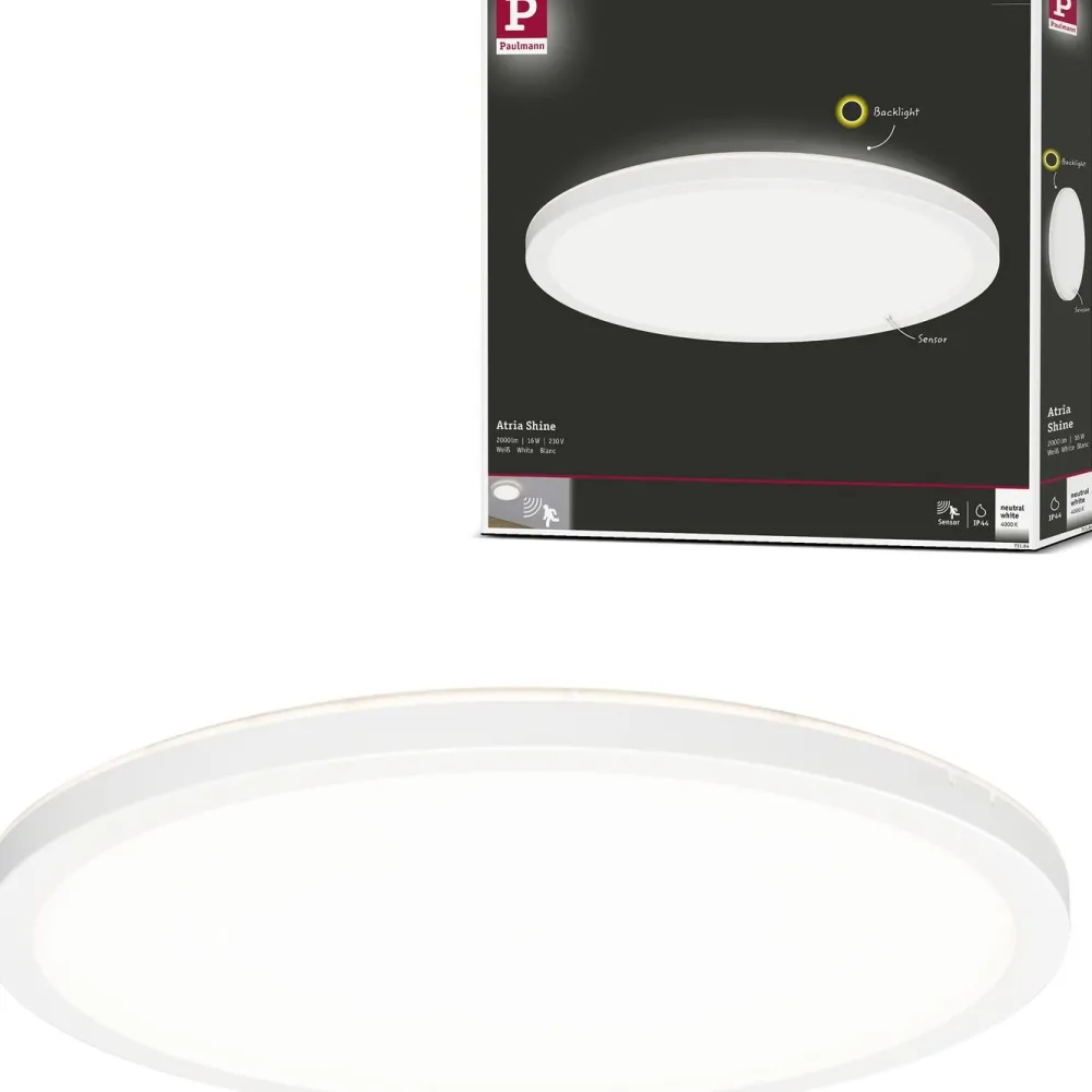 LED-paneeli Atria Shine Backlight Ø420mm liiketunnistin IP44 4000K valkoinen, eri kokoja*Paulmann Clearance