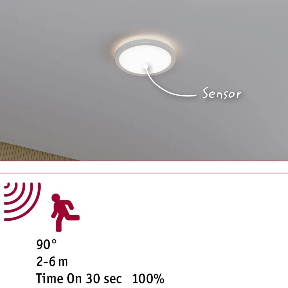 LED-paneeli Atria Shine Backlight Ø420mm liiketunnistin IP44 4000K valkoinen, eri kokoja*Paulmann Clearance