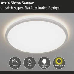LED-paneeli Atria Shine Backlight Ø420mm liiketunnistin IP44 4000K valkoinen, eri kokoja*Paulmann Clearance