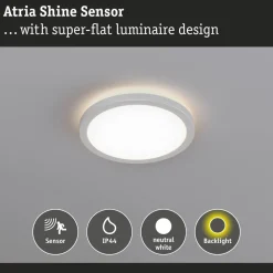 LED-paneeli Atria Shine Backlight Ø420mm liiketunnistin IP44 4000K valkoinen, eri kokoja*Paulmann Clearance