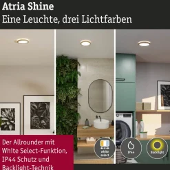 LED-paneeli Atria Shine, pyöreä, IP44, 3000-6500K, eri kokoja*Paulmann Clearance