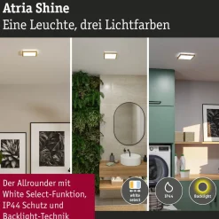 Hot LED-paneeli Atria Shine, kulmikas, IP44, 3000-6500K, eri kokoja Led-Paneelit|Led-Valot