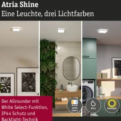 Hot LED-paneeli Atria Shine, kulmikas, IP44, 3000-6500K, eri kokoja Led-Paneelit|Led-Valot