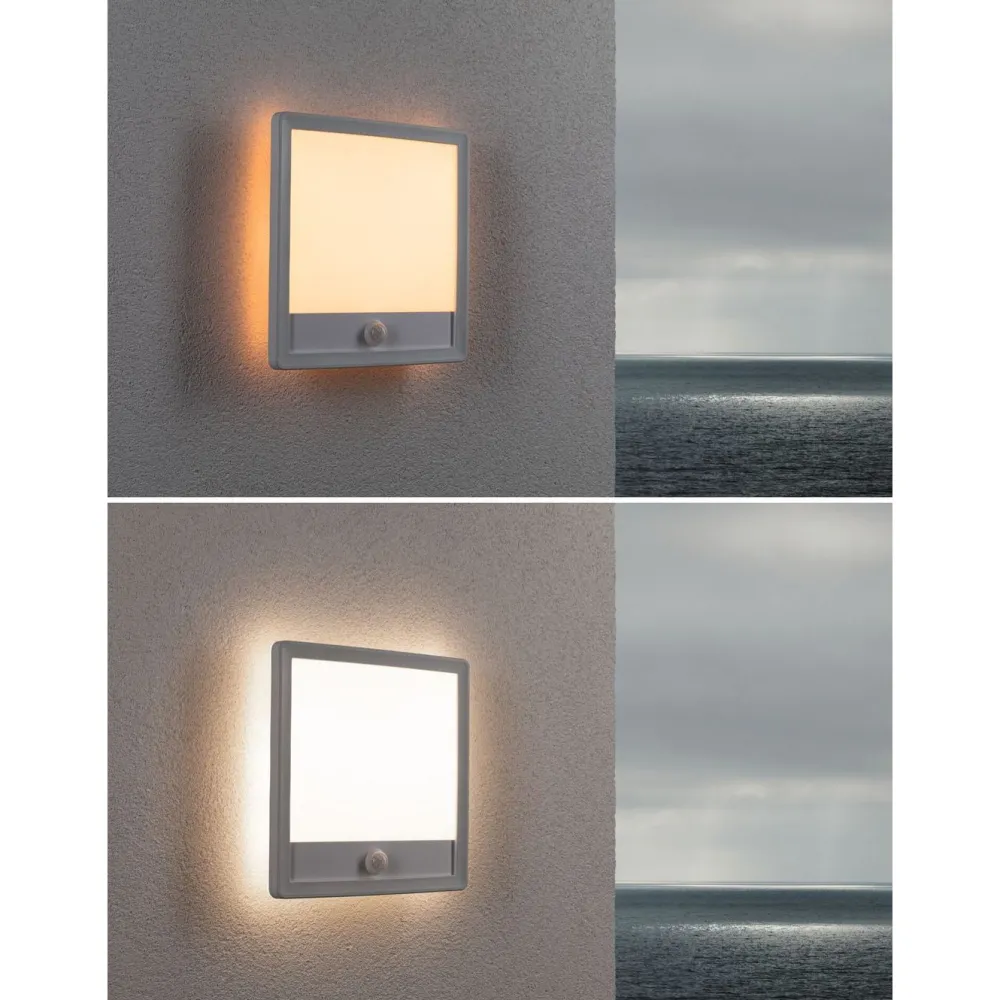 Sale LED-paneeli ulkokäyttöön Lamina, IP44, 25x25cm, liiketunnistin, hämärätunnistin, säädettävä värilämpötila, eri värejä Kattovalaisimet|Kattovalaisimet Ulos