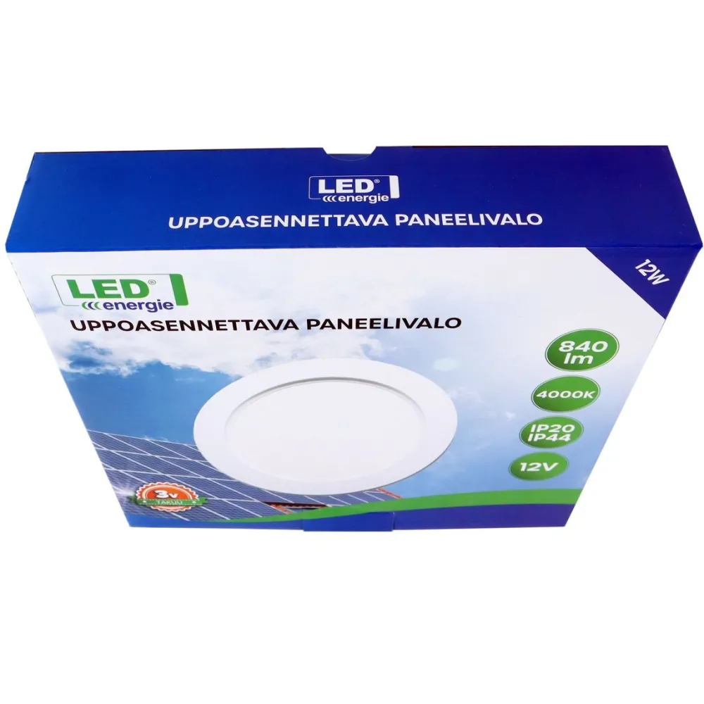 New LED-paneeli Valaisin 12 W 12 V 840 lm IP20/IP44 4000 K Ø170 mm Kattovalaisimet