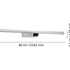 LED-peilivalaisin Regello-z connect.z 60cm, säädettävä värilämpötila, himmennettävä, IP44, seinään tai peilikaapin päälle*Eglo Outlet