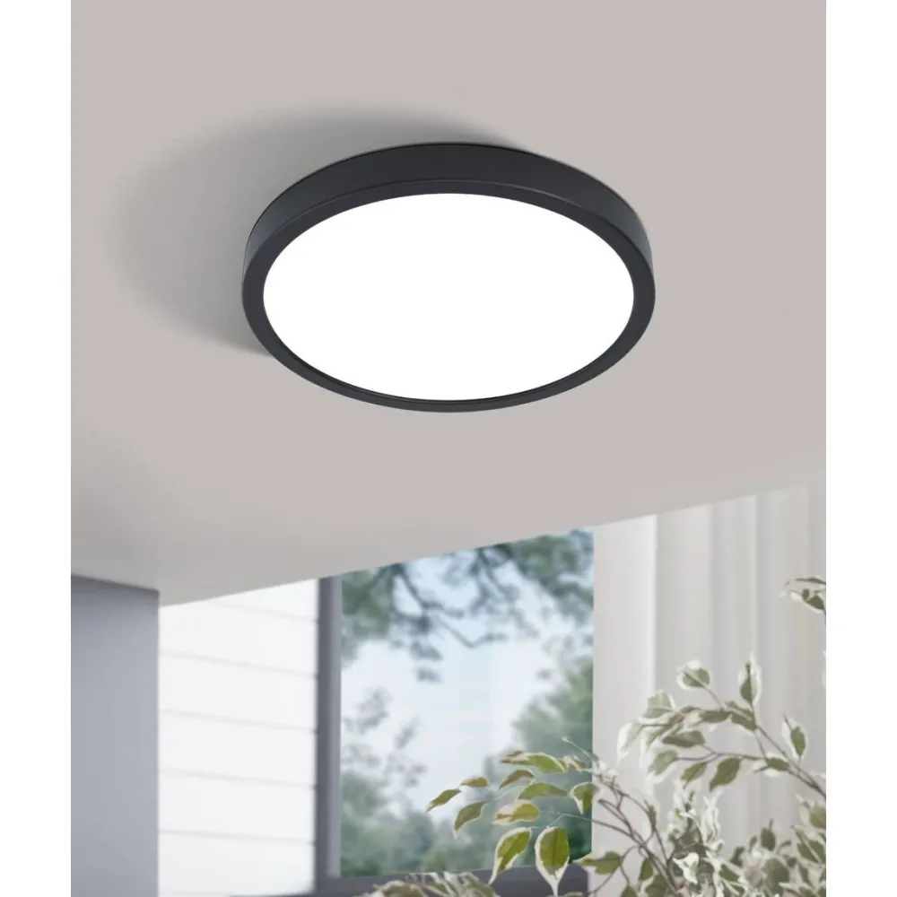 LED-Plafondi Fueva 5 Ø28,5cm 4000K musta pyöreä pinta-asennettava*Eglo Clearance