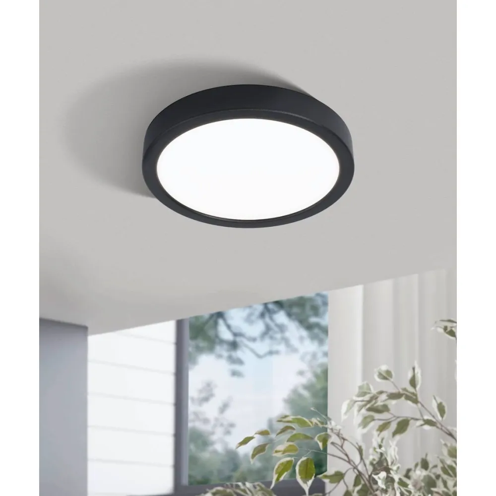 Sale LED-Plafondi Fueva 5 4000K musta pyöreä pinta-asennettava vaihdettava LED eri kokoja Plafondit