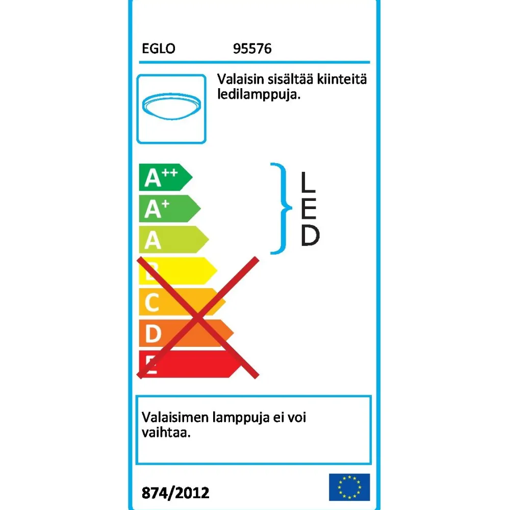 LED-plafondi Nerini Ø315mm valkoinen kristalli 95576 Seinävalaisimet
