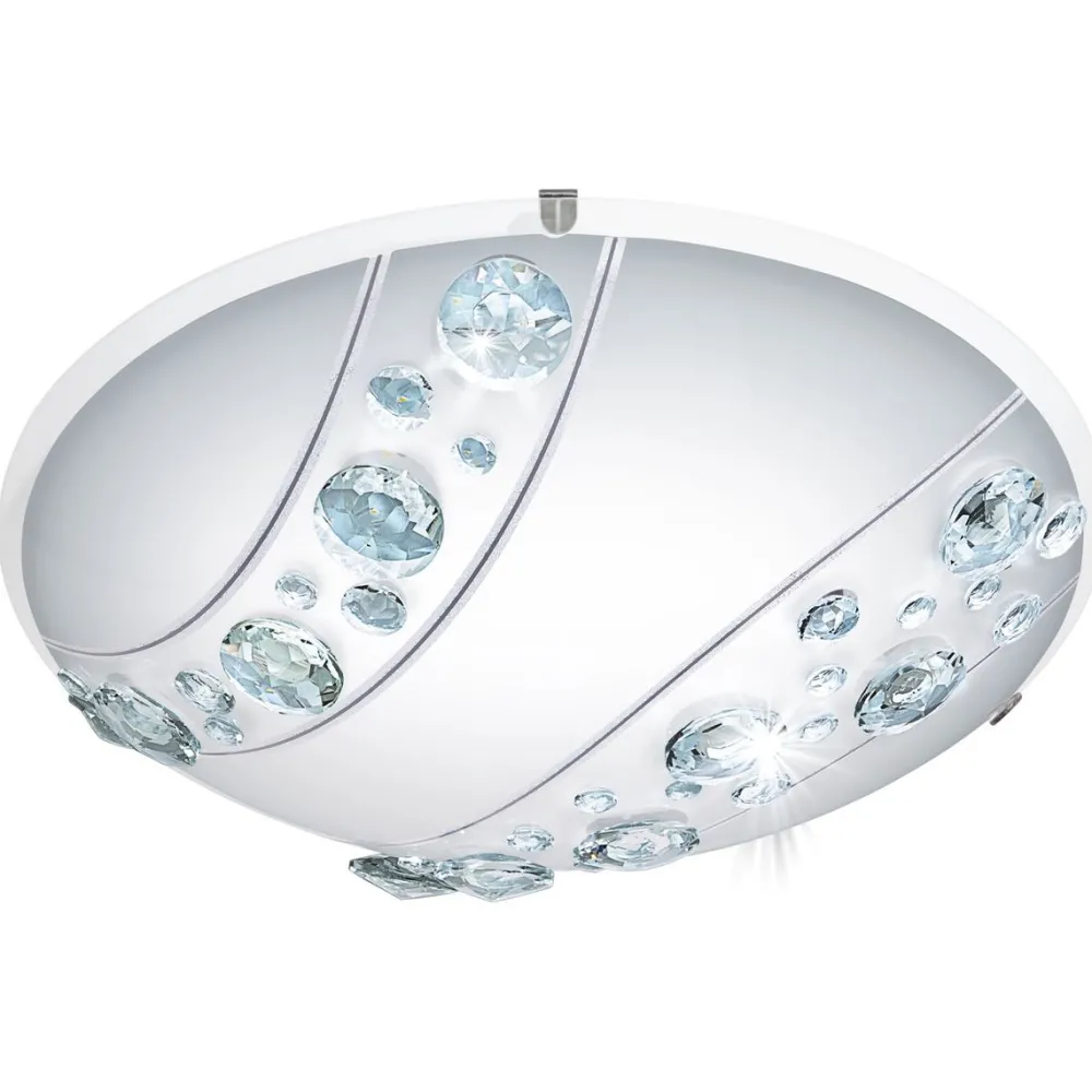 LED-plafondi Nerini Ø315mm valkoinen kristalli 95576 Seinävalaisimet