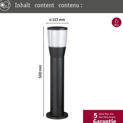 Online LED-pollarivalaisin Bako, IP44, 50cm, korroosionkestävä Pollarivalaisimet