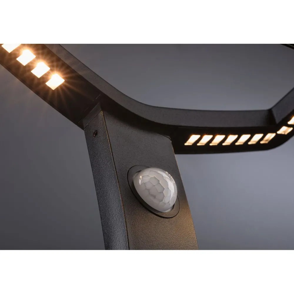LED-pollarivalaisin Alara 665mm 3000K 10W 450lm hämäräohjattu liiketunnistin IR antrasiitti*Paulmann New