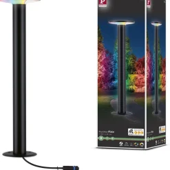 Clearance LED-pollarivalaisin Plug & Shine Plate, Smart Home Zigbee 3.0, IP44, RGBW+, 5W, antrasiitti Älyvalaisimet Ulos